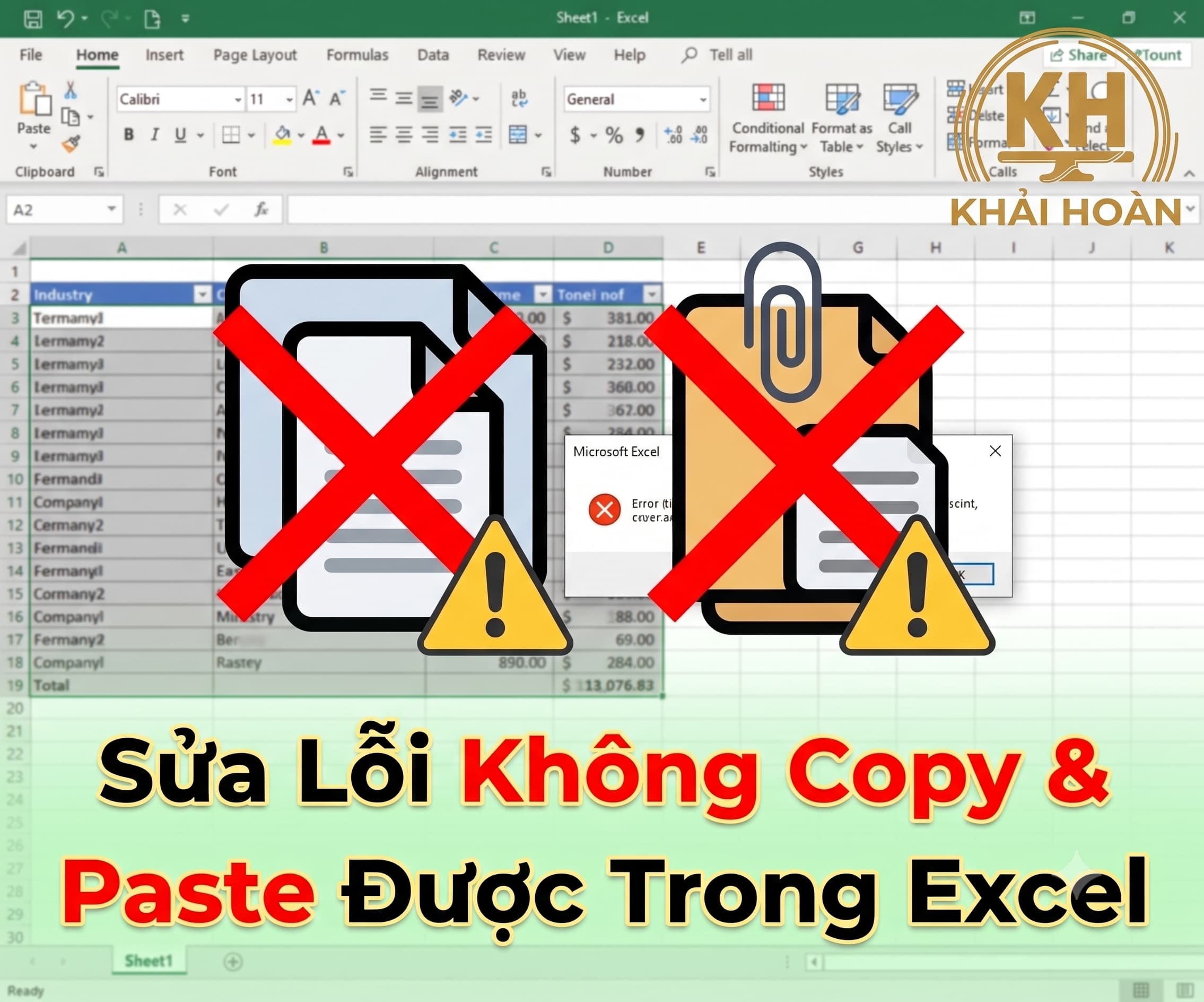 Hướng Dẫn Sửa Lỗi Không Copy Paste Được Trong Excel Nhanh Chóng, Thành Công 100%
