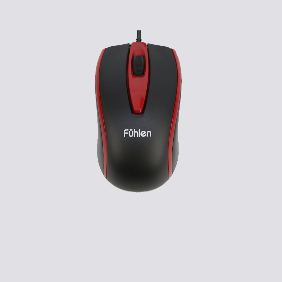 Chuột dây Fuhlen L102 - màu đen, viền đỏ - USB 2.0