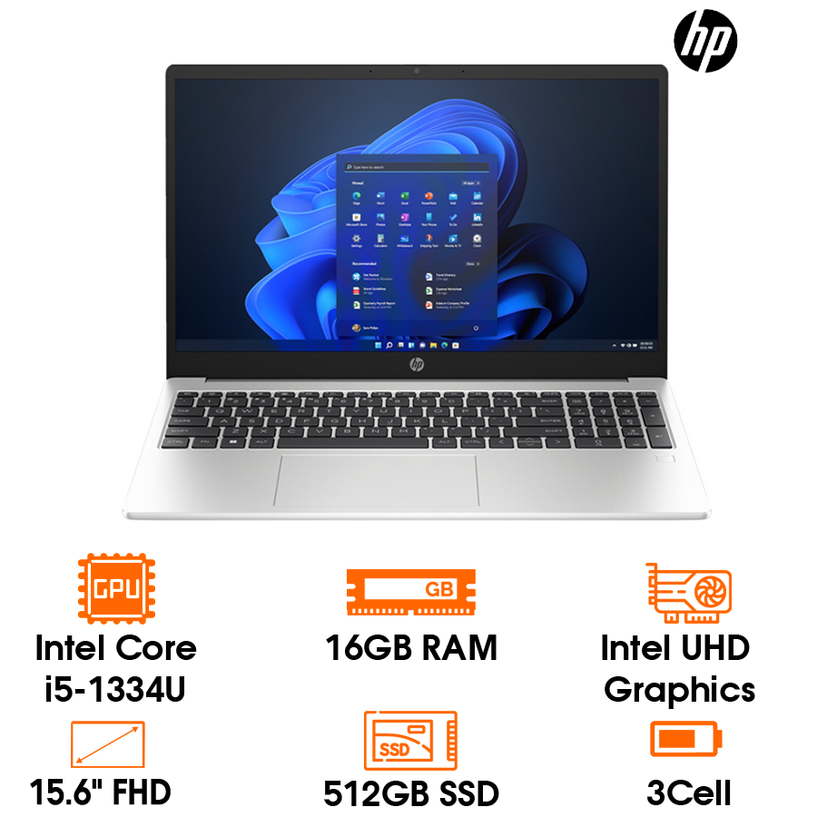 Laptop HP 250-G10-A06F8PT Intel Core i5-1334U; 16GB; 512GB SSD/15.6 FHD; BT/Windows11/Silver