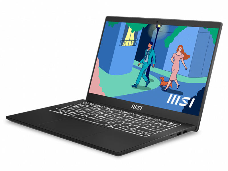 Laptop MSI Modern 14, 14” FHD IPS, i5-1235U, 16GD4 bus 3200 onboard, 512GB SSD, single backlit KB, TPM 2.0, 1.4kg, Win 11, black, 2Y (14-C12MO-660VN)