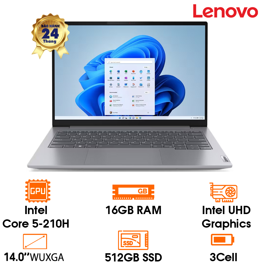 Laptop Lenovo Thinkbook 14 G8 IRL - Grey- 14" WUXGA (1920x1200) IPS 300nits; Core 5-210H; 16GD5 bus 5600; 512GB PCIe+ M.2 2280; Wifi6E+BT5.3; No OS; 2Y PS (14-G8-IRL-21SG007MVA)