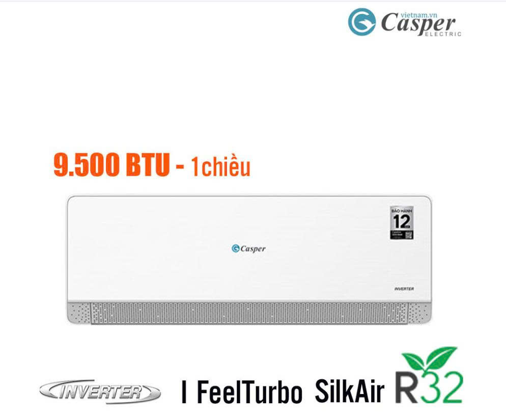 Điều hòa Casper QC-09IU36A - Inverter; 1HP 9500 BTU; BabyCare; i-Saving; iFeel; iClean; CSPF 4.27; 52 dB(A) (dàn nóng 16KG), model 2025