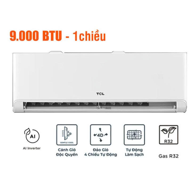 Điều hòa TCL Breeze In TBI-10CSD/TPHI 2025 - Inverter; 1HP 9800BTU; 50dB; CSPF 5.13(dàn nóng 19.5Kg)