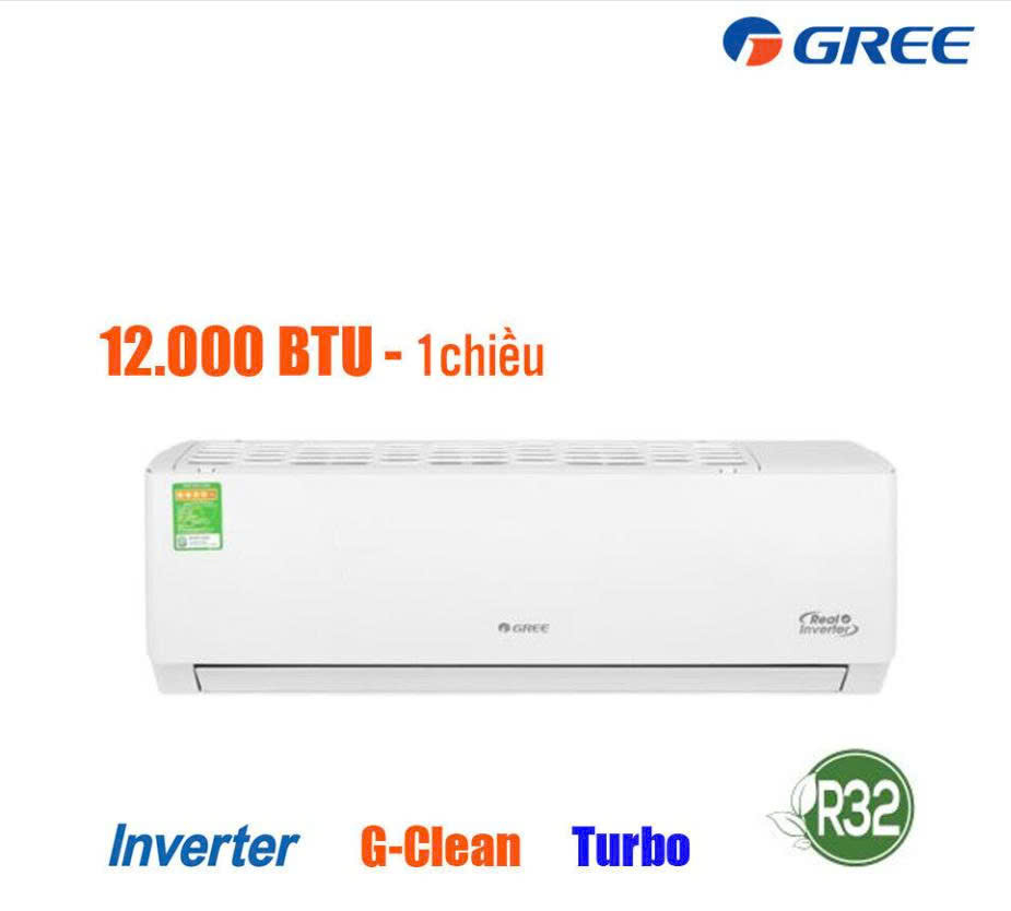 Điều hòa Gree BD12CI 2025 - 1 chiều Real Inverter; 1.5HP 11500BTU; Black Fin; Màng lọc mật độ cao; G-Clean; 50dB, CSPF: 4.39 i (dàn nóng 23KG)