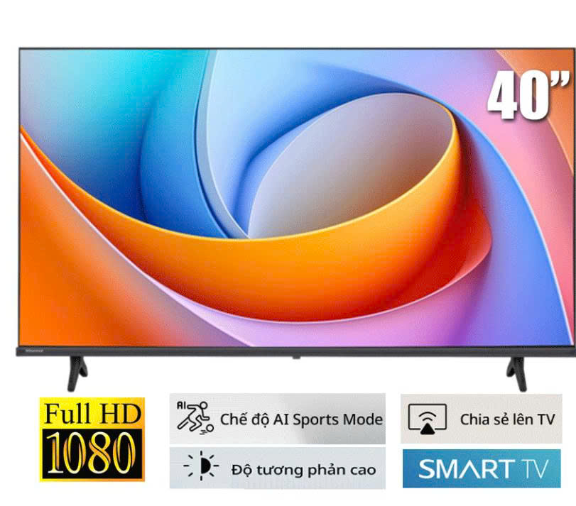TV Hisense 40-inch FHD 40A4Q - VIDAA 200 nits; Loa 14W, 60Hz, 2025