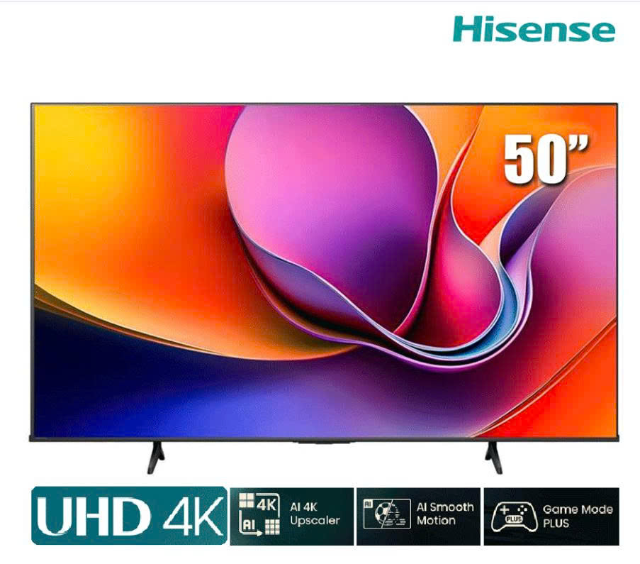 TV Hisense 50-inch 4K 50A6Q 2025 60Hz- Vidaa OS; 330 Nits; Wi-Fi 5; AIPQ; 4K AI Upscaler; Dolby Vision; DTS Virtual X 2.0 16W