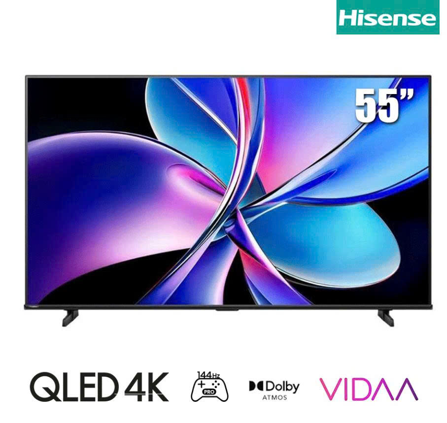 TV Hisense 55-inch QLED 4K 55Q7Q (hệ điều hành VIDAAA, Bộ vi xử lí MT9618, Đèn nền Backlit Direct LED + Quantum Dot, remote, giọng nói rảnh tay, 144Hz, Dolby Vision, IMAX HDR10+, loa Dolby Atmos 20W