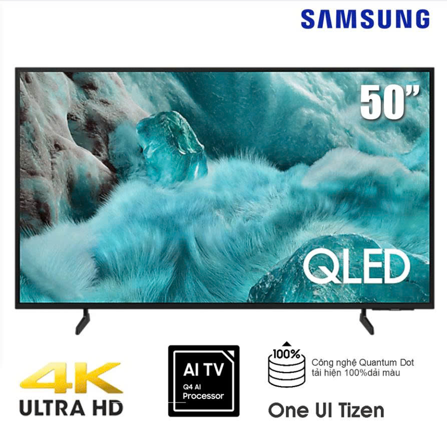 TV Samsung 50-inch Q7F - QLED 4K, Q4 AI Processor, 50Hz, Color Booster Pro, AI Generative Wallpaper, Universal Gestures, Quick Remote,No OPT, Art Store - 2025