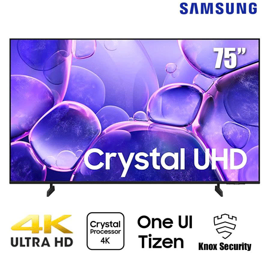 TV Samsung 75-inch 4K 8500F 50Hz 2025 ,Crystal Processor 4K, Voice Assistant, Quick Remote, Universal Gestures - 2025