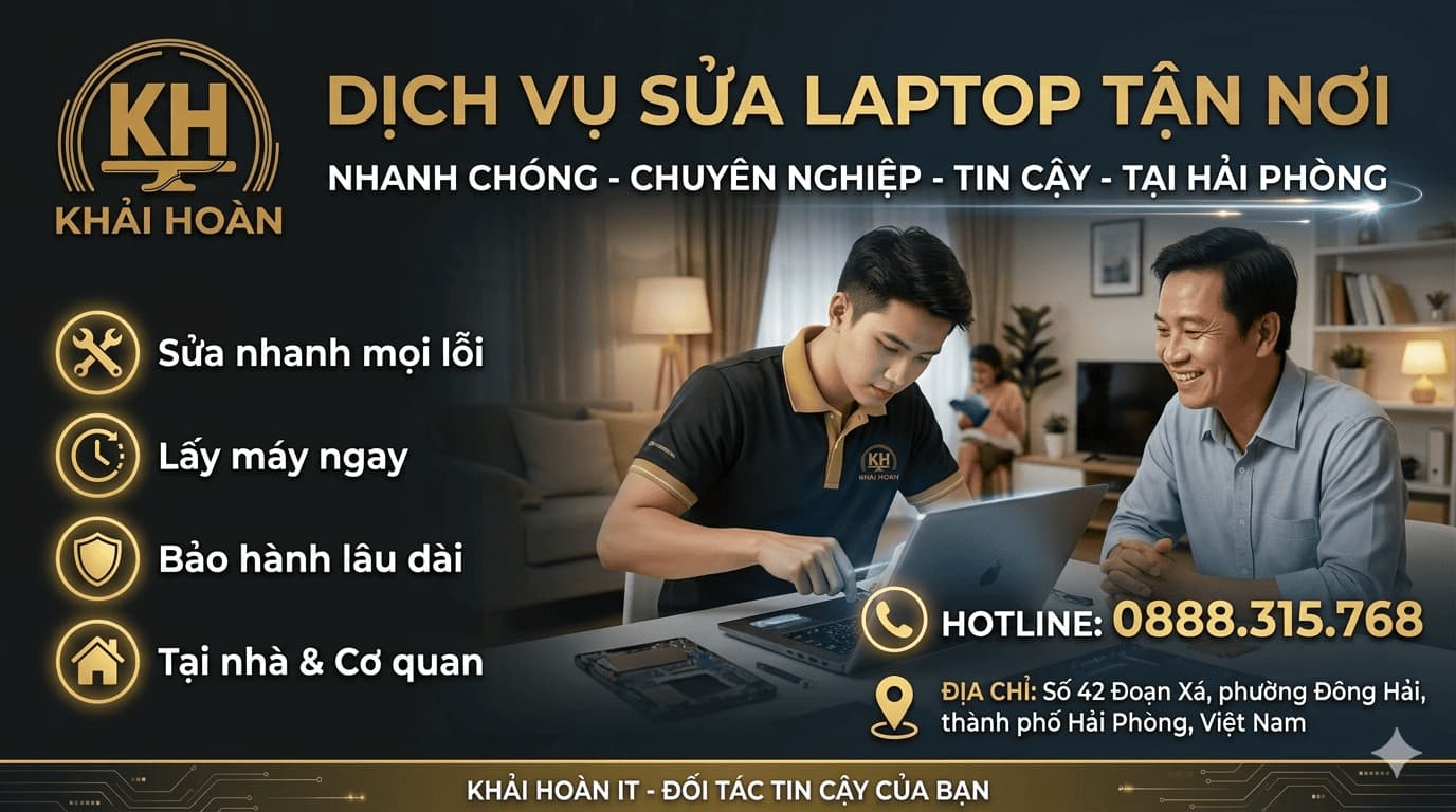 Dịch Vụ Sửa Chữa Laptop Tận Nơi Tại Hải Phòng – Nhanh Chóng, Gọi Là Có Mặt